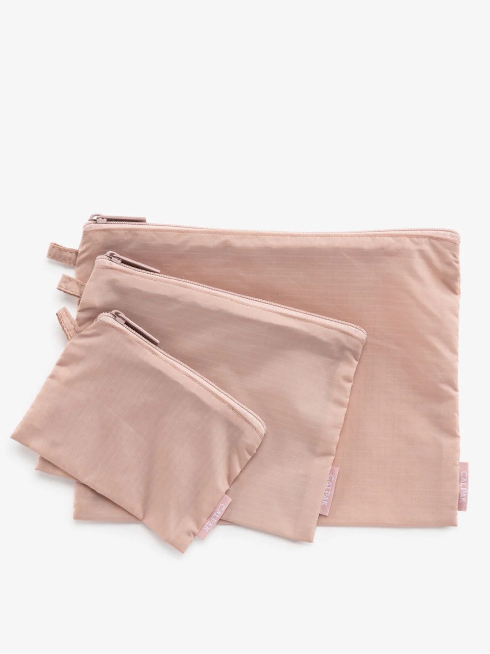 calpak compakt zippered pouches mauve